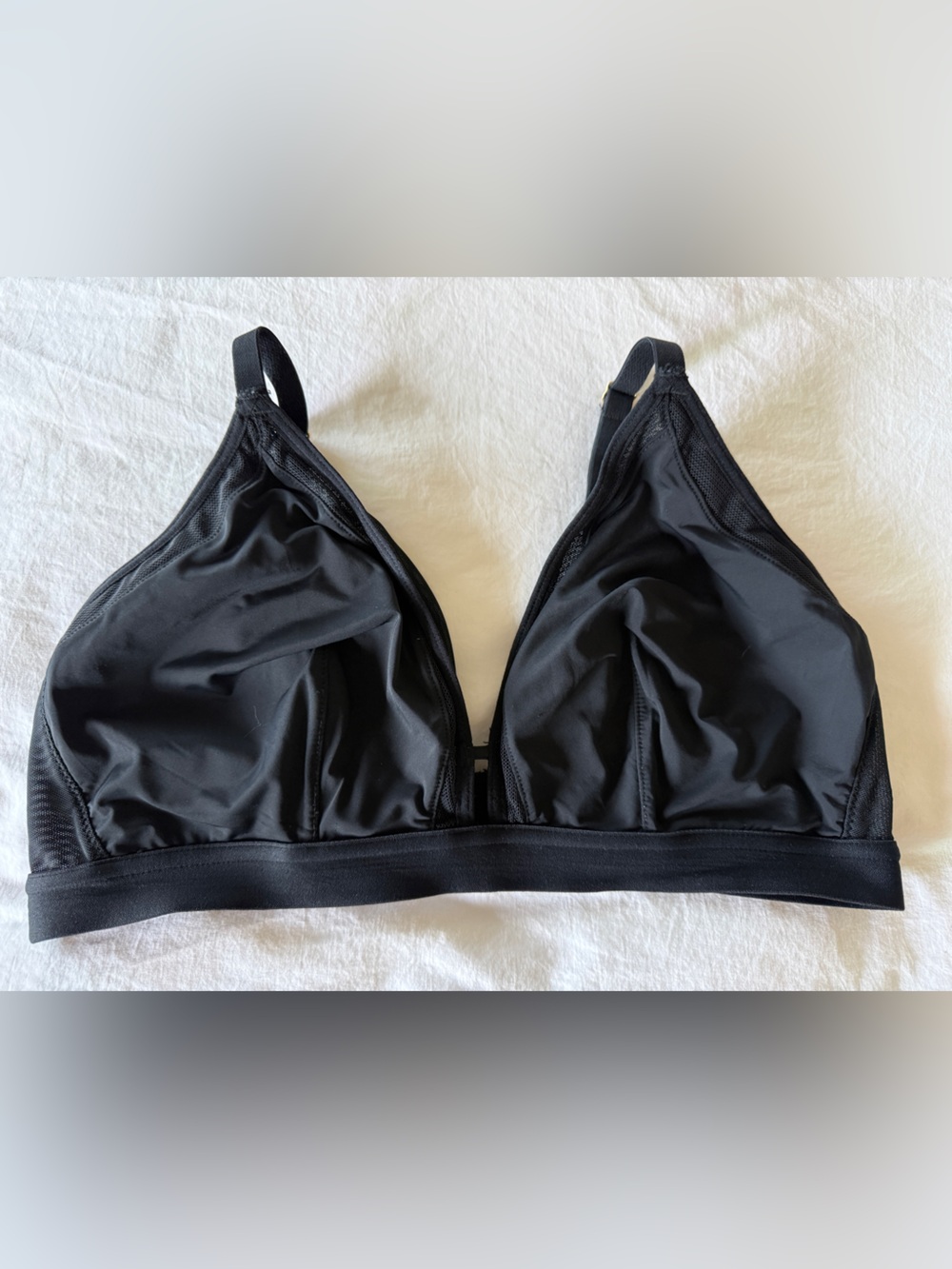 All.You. LIVELY Black Busty Mesh Trim Wireless Bralette Bra Size 2. 34D